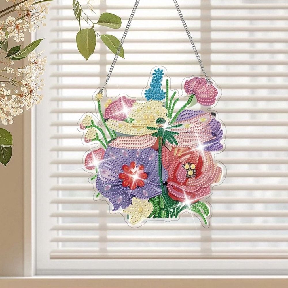 DIY Diamond Painting Art Hanging Ornament Butterfly Dragonfly Hummingbird Beautiful Window Suncat