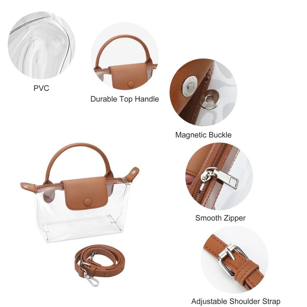 Stadium Approved Clear PVC Transparent Crossbody Handbag Ideal For Concerts And Travel 4