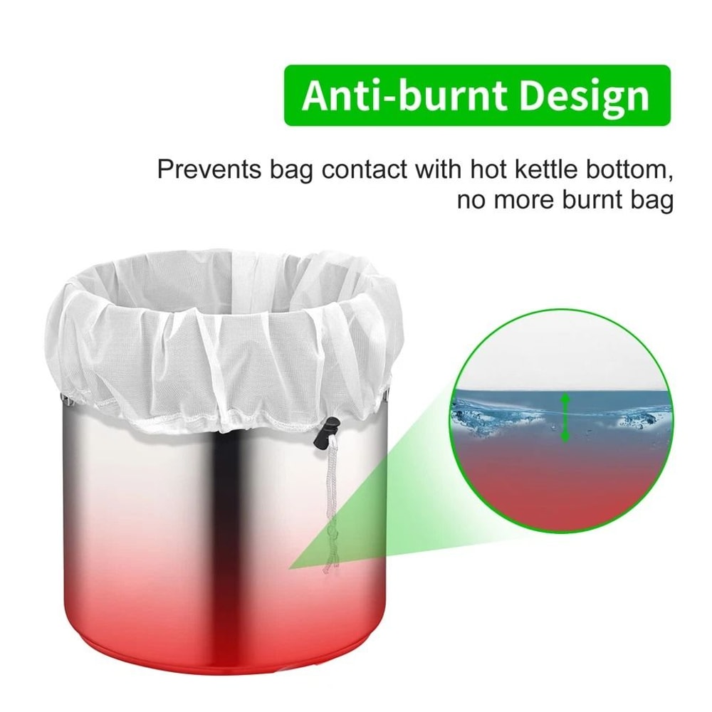 Reusable Brew Bag Fine Mesh Food Strainer For Brewing Beer Wine Cider Drawstring Filter For Grain B