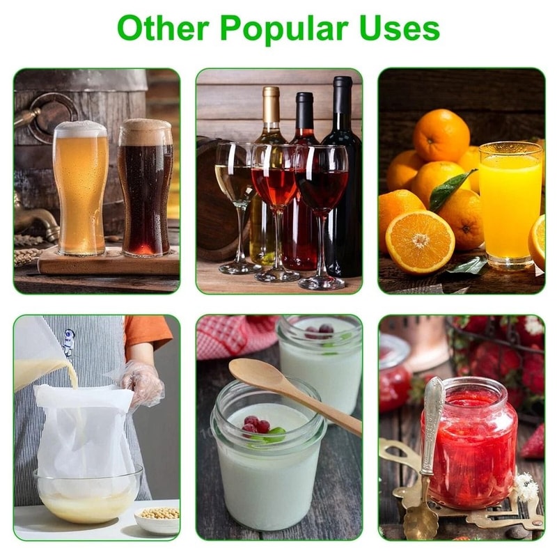 Reusable Brew Bag Fine Mesh Food Strainer For Brewing Beer Wine Cider Drawstring Filter For Grain B