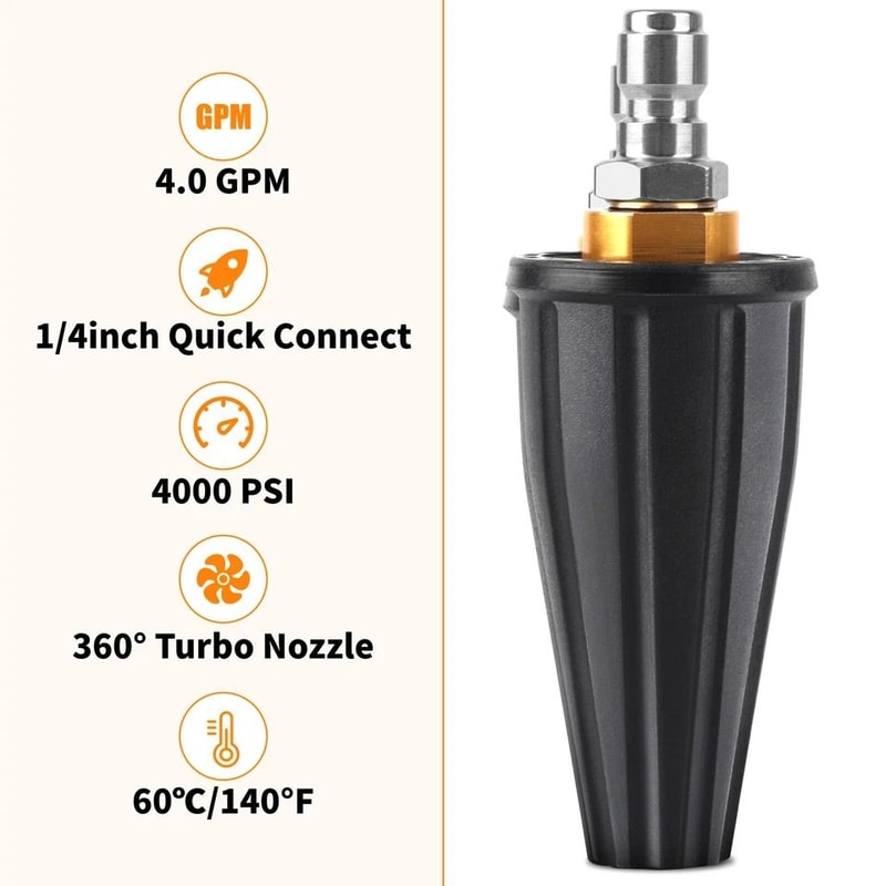 Turbo Nozzle For High Pressure Washer Quick Spray Tip Rotating PSI Power Washer Nozzle 2
