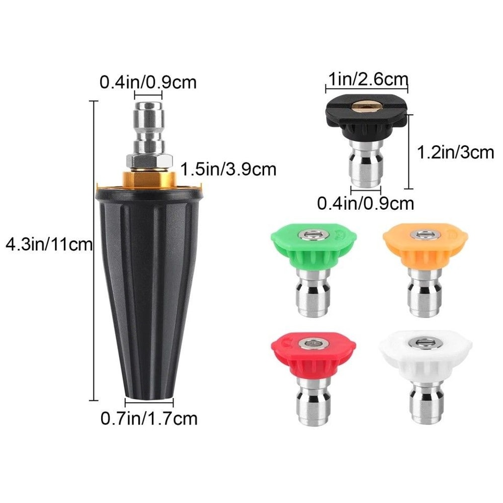 Turbo Nozzle For High Pressure Washer Quick Spray Tip Rotating PSI Power Washer Nozzle 6