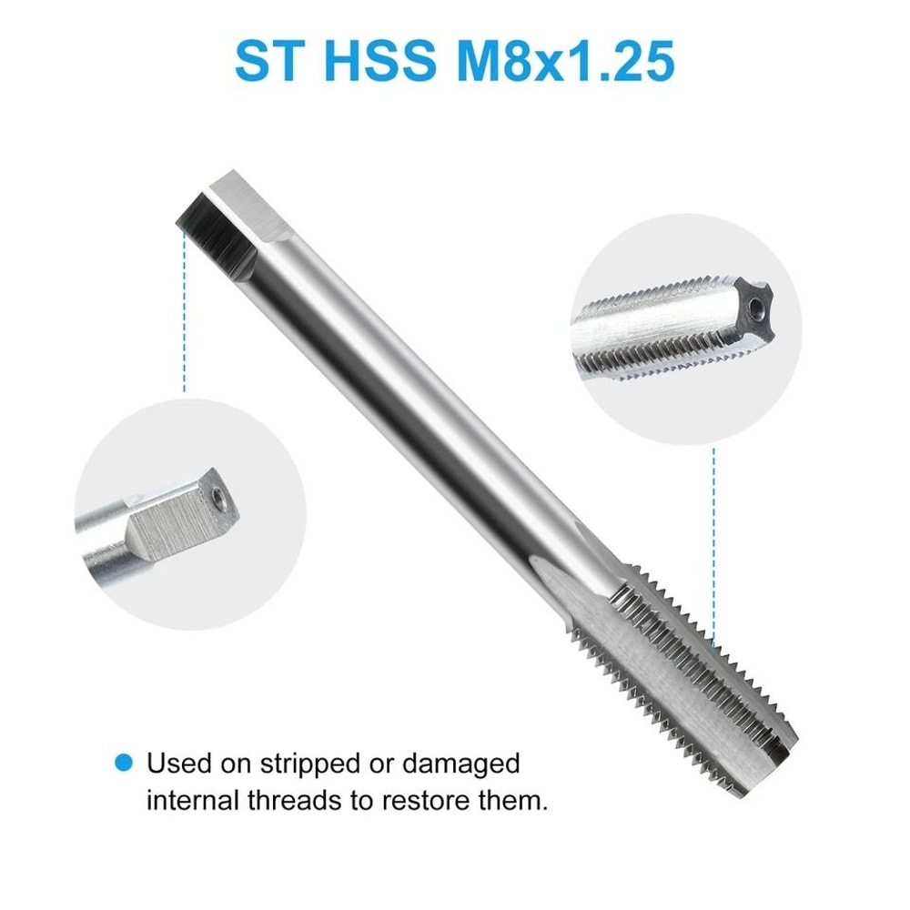 Thread Repair Kit Stainless Steel Inserts HSS Tap Drill Bit Set For Metal Repair 2