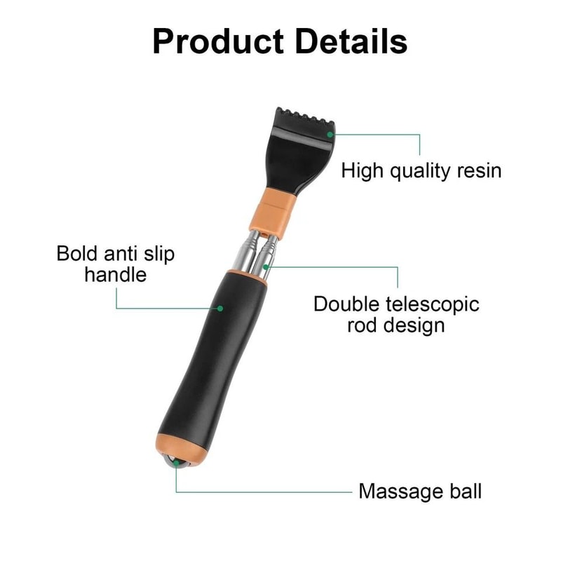 Extendable Back Scratchers Portable Telescoping Hand Massagers Rough Frosted AntiSlip Handle 2