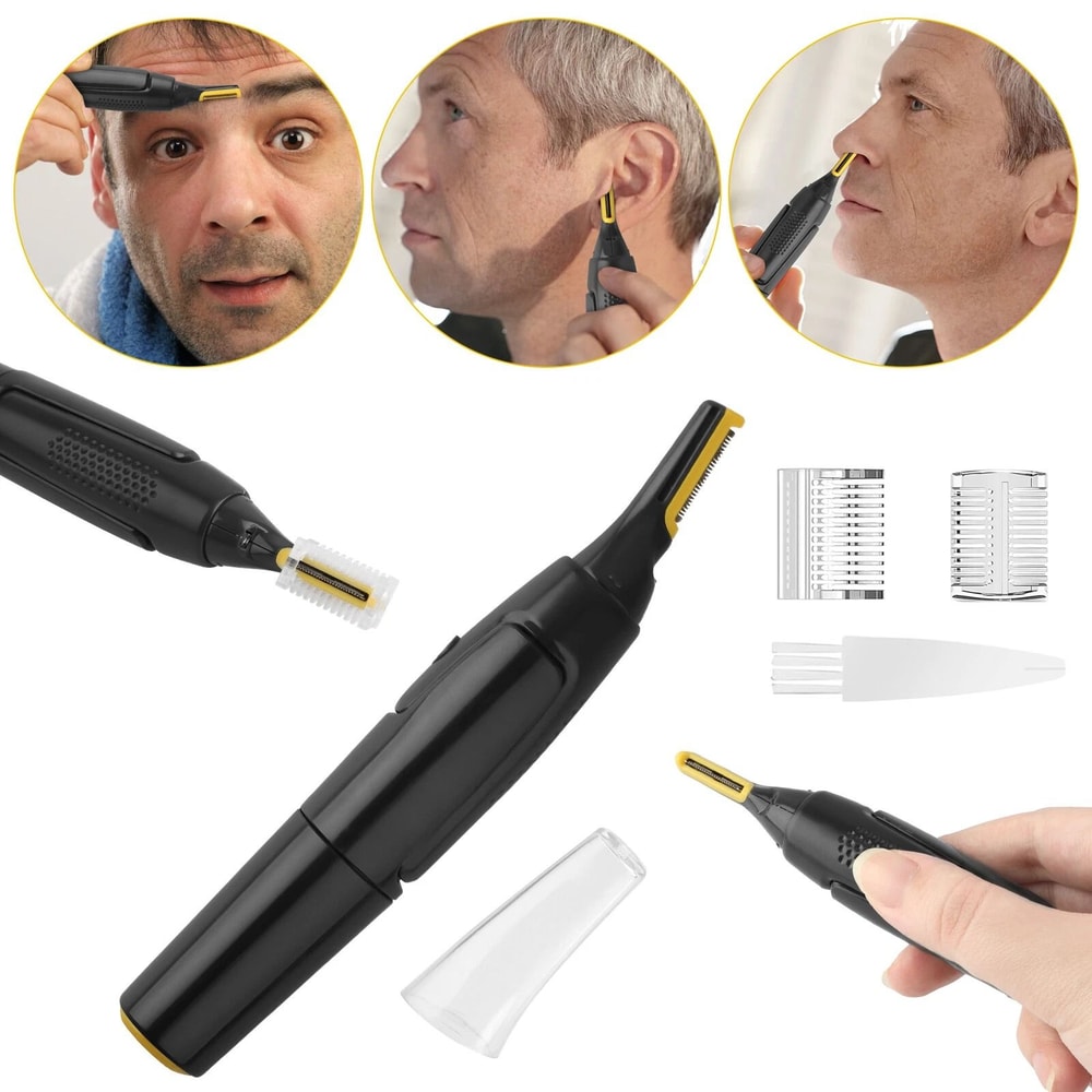 Facial Eyebrow Mustache Trimmer Electric Nose Ear Hair Shaver For Travel Adjustable Head Grooming T 1