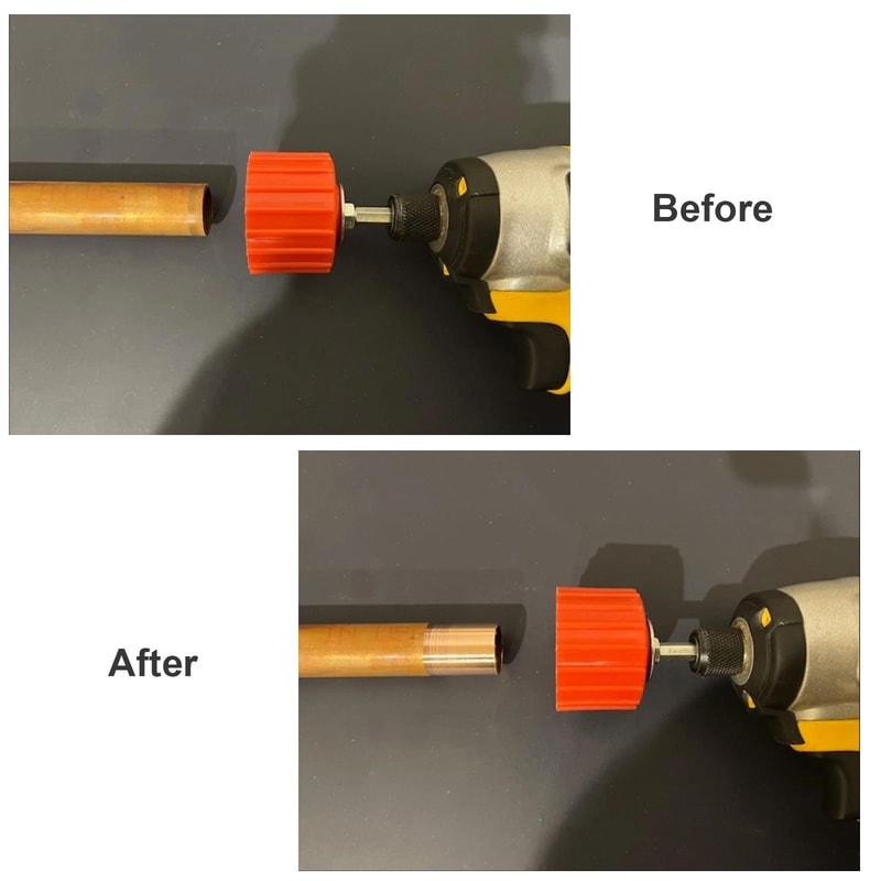 Copper Pipe Cleaner Set For Drill HVAC Plumbing Welding Rust Deburring Brush 5