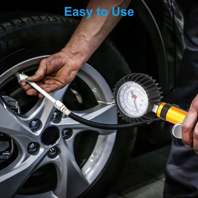 Mechanical Dial Tire Pressure Gauge With Inflator FNPT Air Tool For Vehicle Tire Maintenance 1