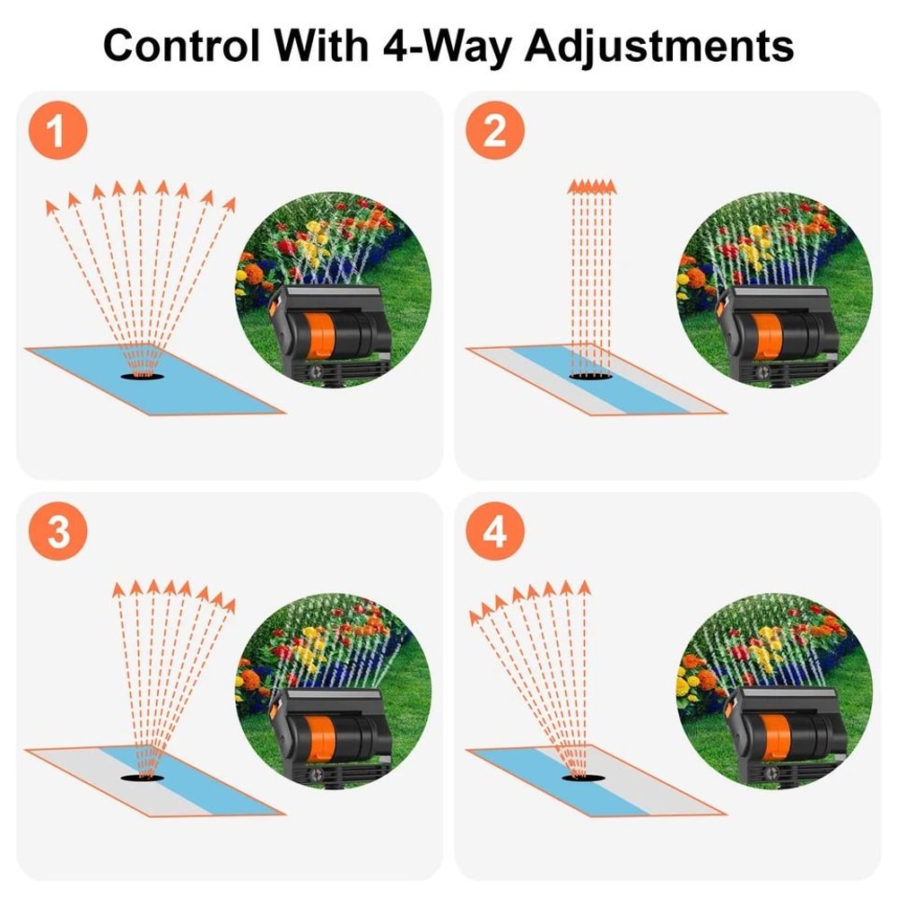 Auto Oscillating Spray Lawn Sprinkler Adjustable Garden Watering System For Grass Large Area Irriga 4