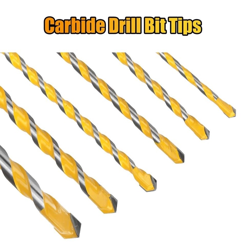 Universal Hex Shank Carbide Drill Bit Set Tips For Tile Concrete Brick Glass Durable Masonry Drill 3