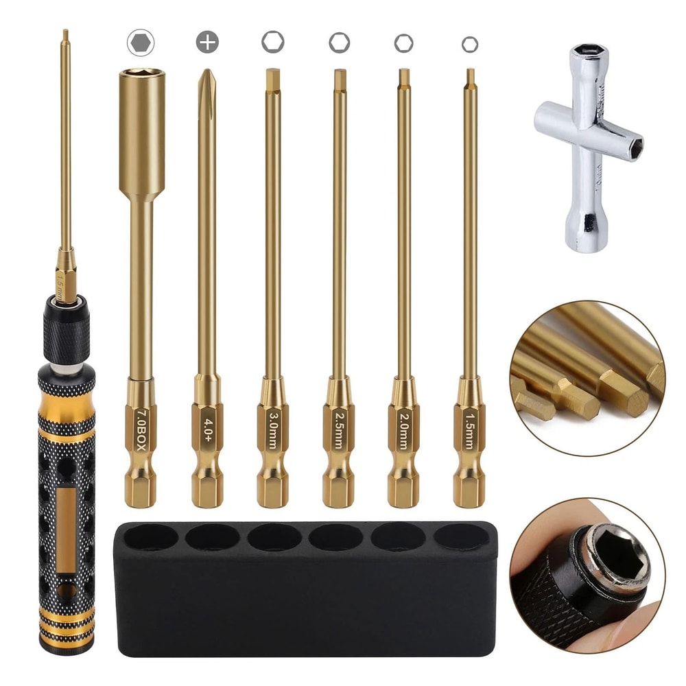 RC Car Tool Kit With Hex Nut Driver Screwdriver Wrench Bit Set For RC Truck Traxxas Axial And HSP C 0