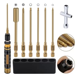 rc car tool kit with hex nut driver, screwdriver wrench bit set for rc truck, traxxas, axial, and hsp car repairs