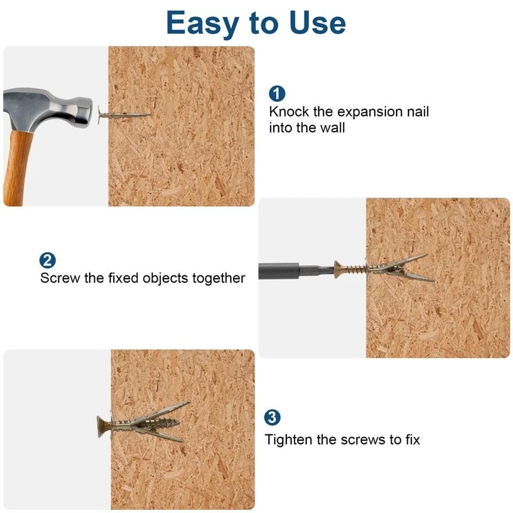 HeavyDuty SelfDrilling Drywall Anchors Screws For Wall Mounting Gypsum Brick No Drilling Quick Setu 5