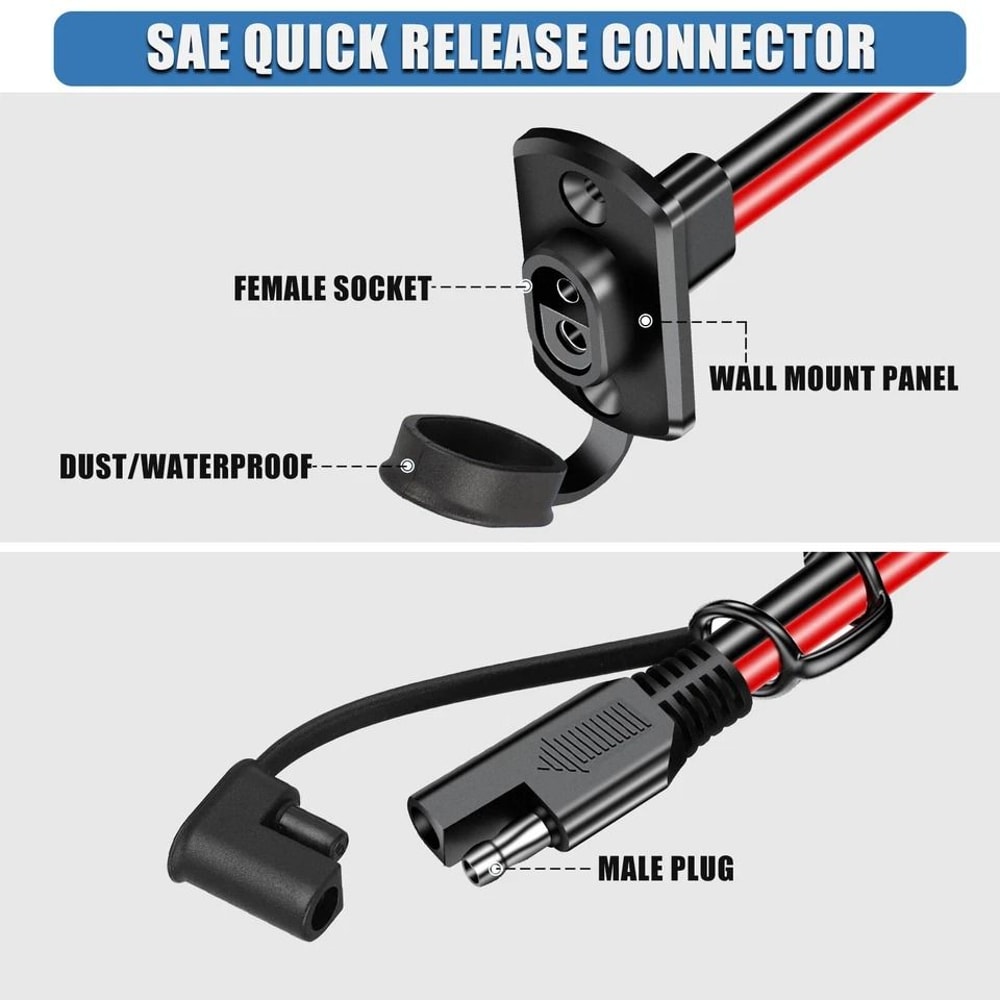 AWG SAE Adapter Harness SAE Male To Female Cable Extension Cable For Solar Panels Battery Connectio 1