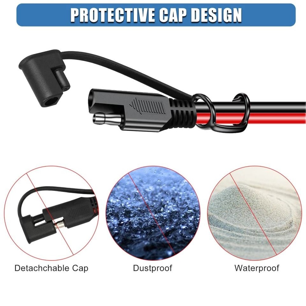 AWG SAE Adapter Harness SAE Male To Female Cable Extension Cable For Solar Panels Battery Connectio 3