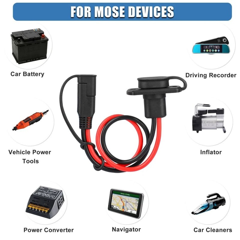 AWG SAE Adapter Harness SAE Male To Female Cable Extension Cable For Solar Panels Battery Connectio 5