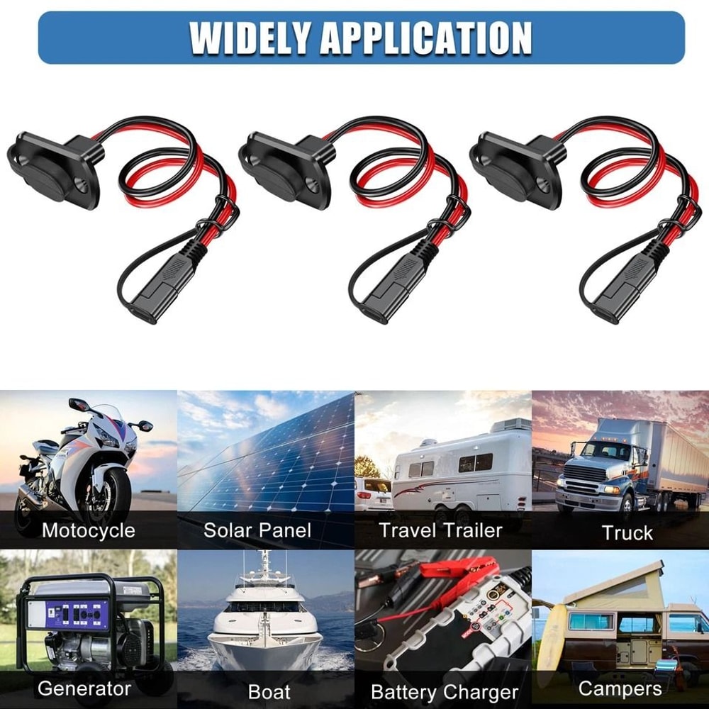 AWG SAE Adapter Harness SAE Male To Female Cable Extension Cable For Solar Panels Battery Connectio 6