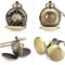 Mens Retro Pocket Watch With Chain Classic Mechanical Movement Vintage Roman Numerals Durable Alloy 4