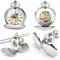 Mens Retro Pocket Watch With Chain Classic Mechanical Movement Vintage Roman Numerals Durable Alloy 5