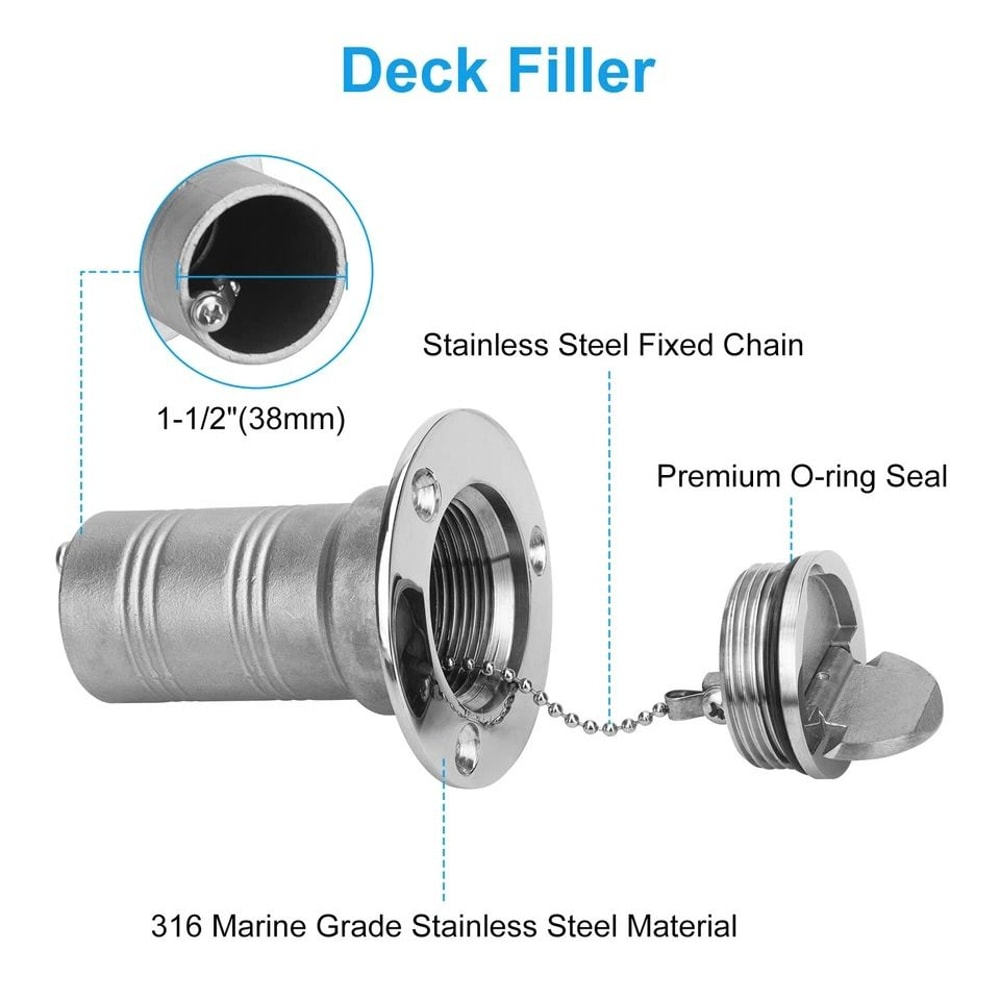 Keyless Cap Fuel Deck Filler Stainless Steel Marine Hardware For Boats Yachts Fishing Vessels 1