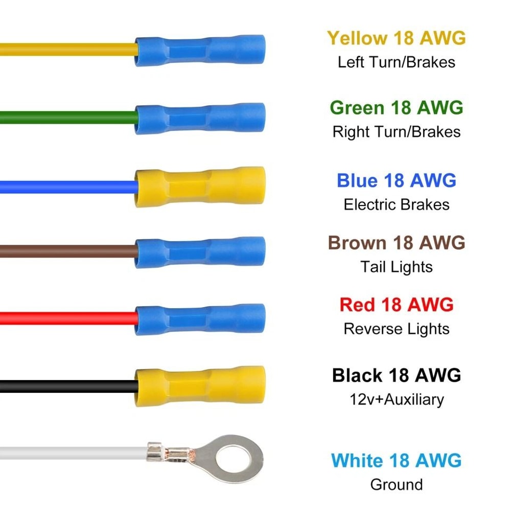 Trailer Light Plug RV Wiring Harness Adapter For Trucks Campers Trailers With Mounting Bracket 2