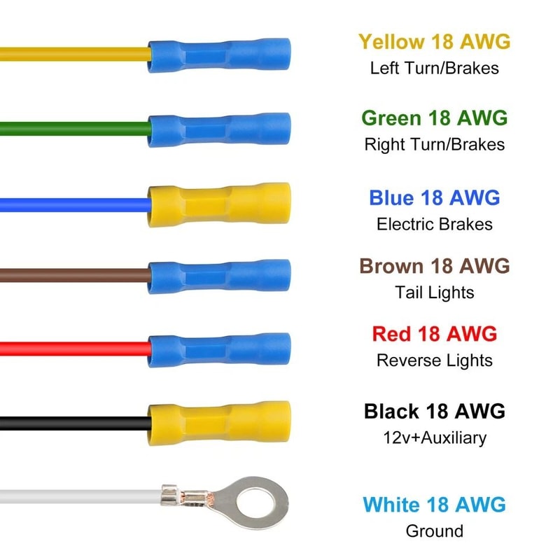 Trailer Light Plug RV Wiring Harness Adapter For Trucks Campers Trailers With Mounting Bracket 2