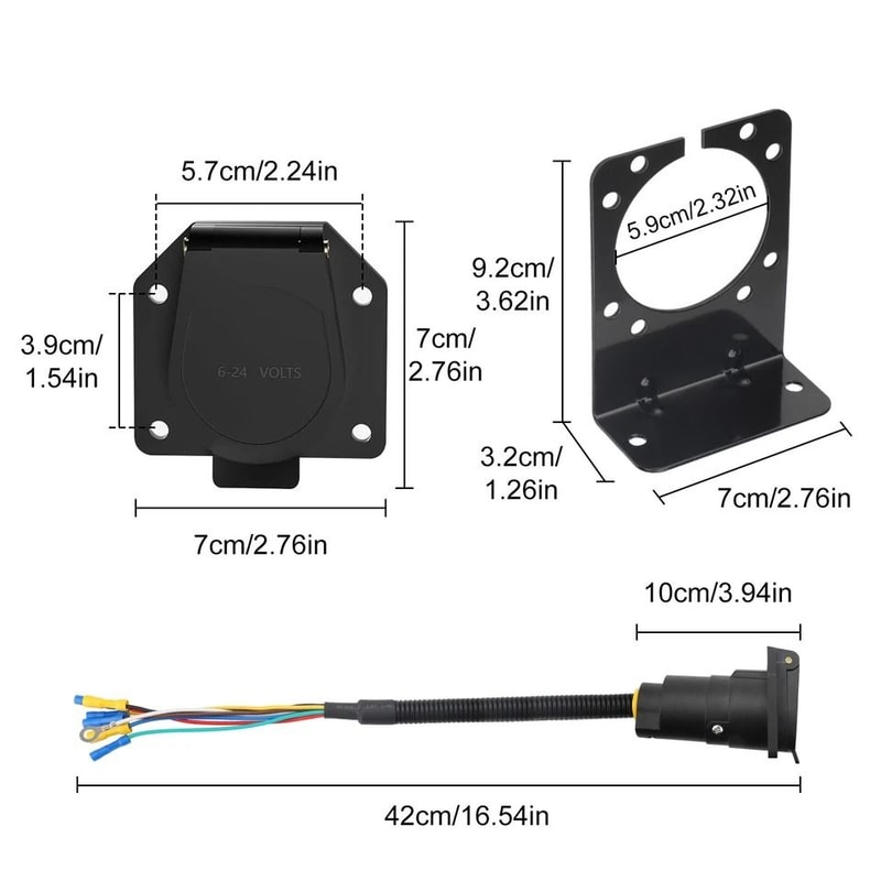 Trailer Light Plug RV Wiring Harness Adapter For Trucks Campers Trailers With Mounting Bracket 5