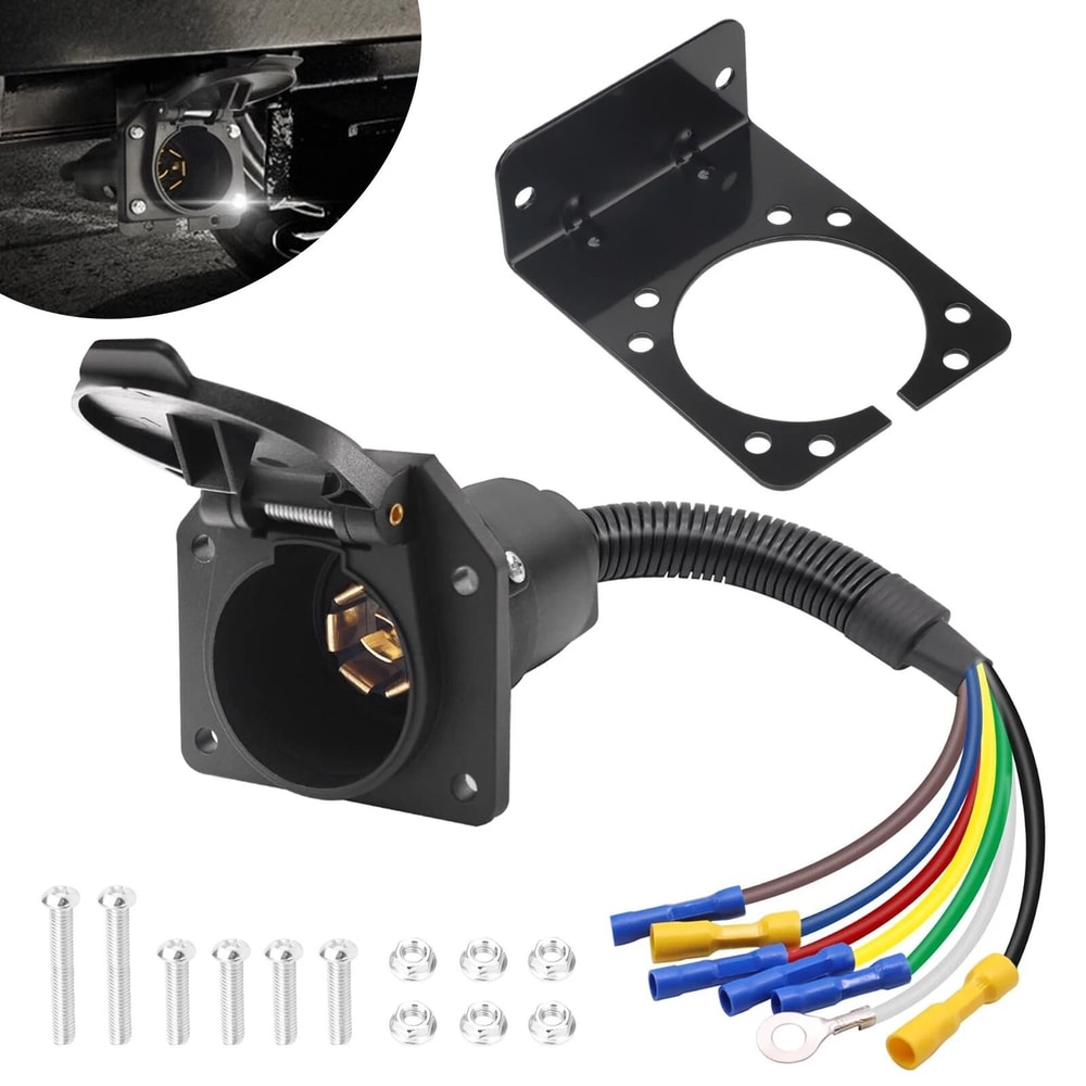 Trailer Light Plug RV Wiring Harness Adapter For Trucks Campers Trailers With Mounting Bracket 7