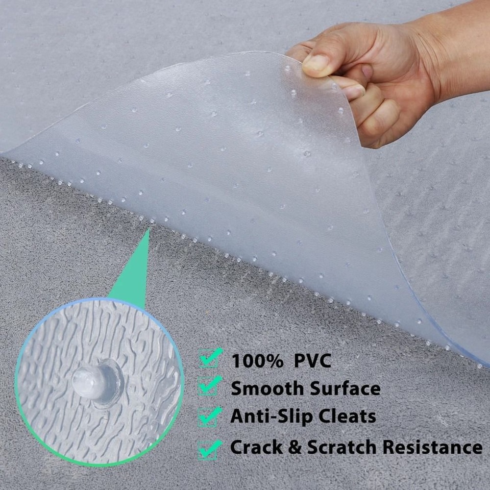 Chair Mat For Office Heavy Duty PVC Carpet Protector AntiSlip Floor Mat For Hardwood Durable Home 9