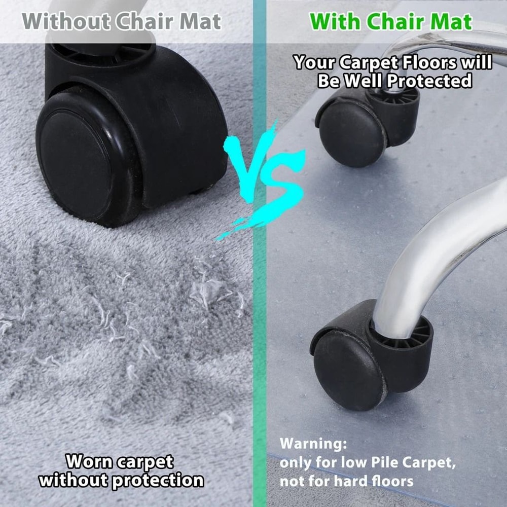 Chair Mat For Office Heavy Duty PVC Carpet Protector AntiSlip Floor Mat For Hardwood Durable Home 3