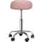 Adjustable PU Leather Rolling Stool Pink Swivel Salon Chair With Cushion Backrest Comfortable Dura 2