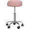 Adjustable PU Leather Rolling Stool Pink Swivel Salon Chair With Cushion Backrest Comfortable Dura 2