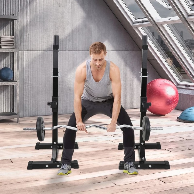 Adjustable Squat Rack Barbell Stand For Home Gym Capacity Press Rack Stand 4