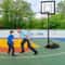 Adjustable Portable Basketball Hoop Outdoor Goals System PVC Backboard With Mobile Base And Wheels 1