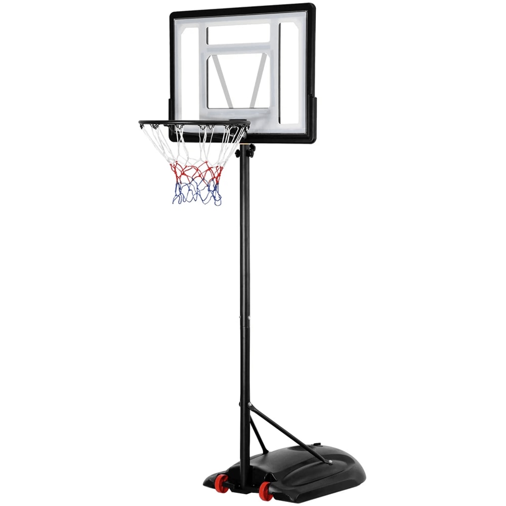 Adjustable Portable Basketball Hoop Outdoor Goals System PVC Backboard With Mobile Base And Wheels 0