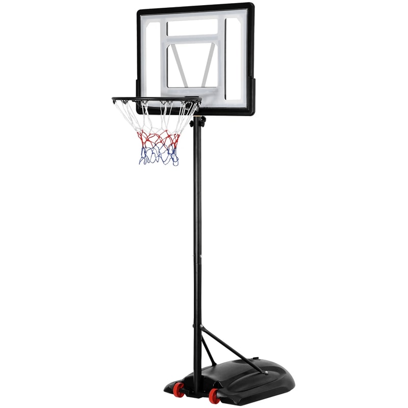 Adjustable Portable Basketball Hoop Outdoor Goals System PVC Backboard With Mobile Base And Wheels 0