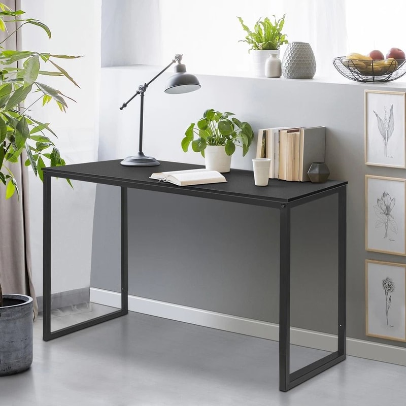 Black Computer Desk For Office Modern Writing Desk For PC Laptop Table For Home And Study 4
