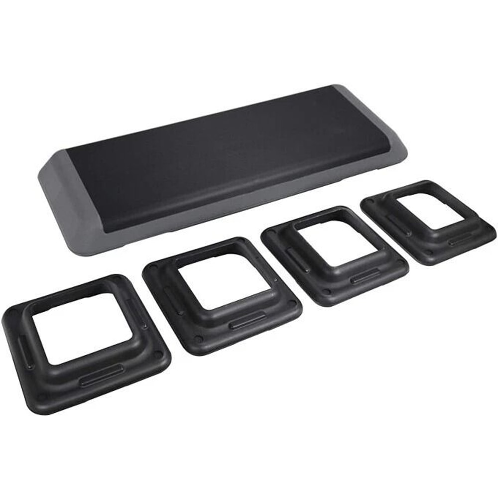 Adjustable Fitness Stepper Exercise Aerobic Step Platform Risers Grey NonSlip 19