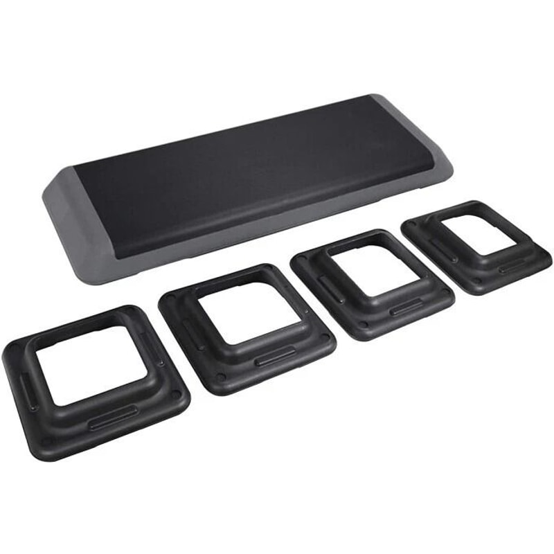 Adjustable Fitness Stepper Exercise Aerobic Step Platform Risers Grey NonSlip 19