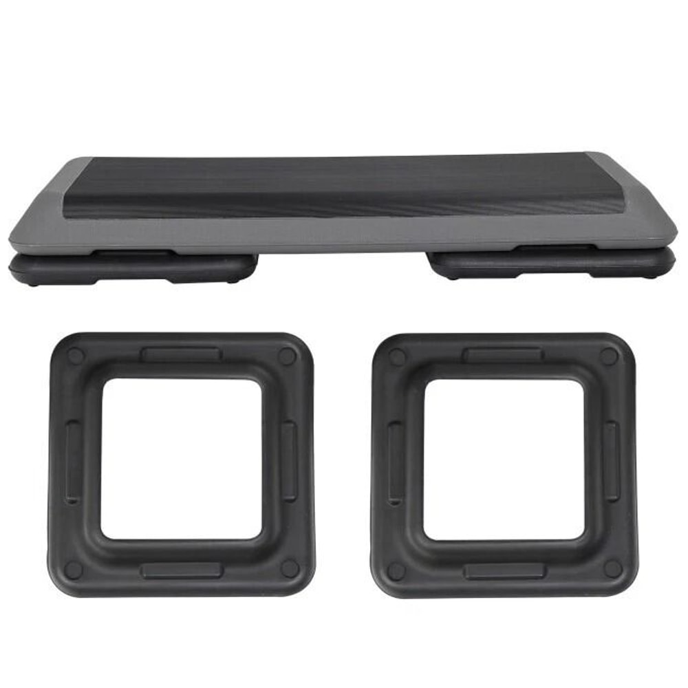 Adjustable Fitness Stepper Exercise Aerobic Step Platform Risers Grey NonSlip 20