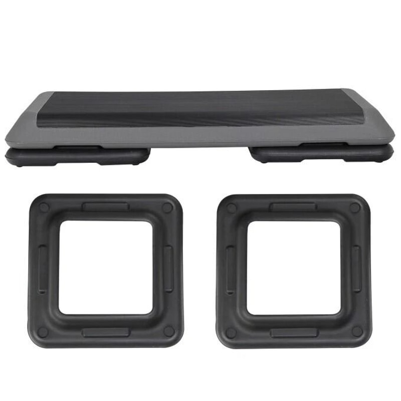 Adjustable Fitness Stepper Exercise Aerobic Step Platform Risers Grey NonSlip 20