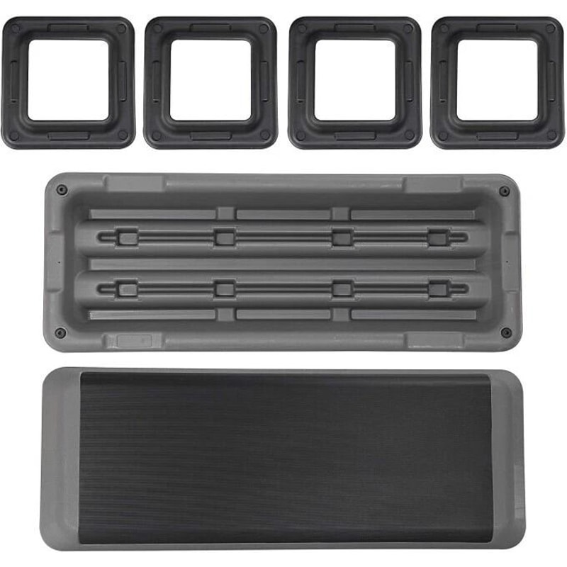 Adjustable Fitness Stepper Exercise Aerobic Step Platform Risers Grey NonSlip 21