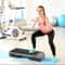 Adjustable Fitness Stepper Exercise Aerobic Step Platform Risers Grey NonSlip 15