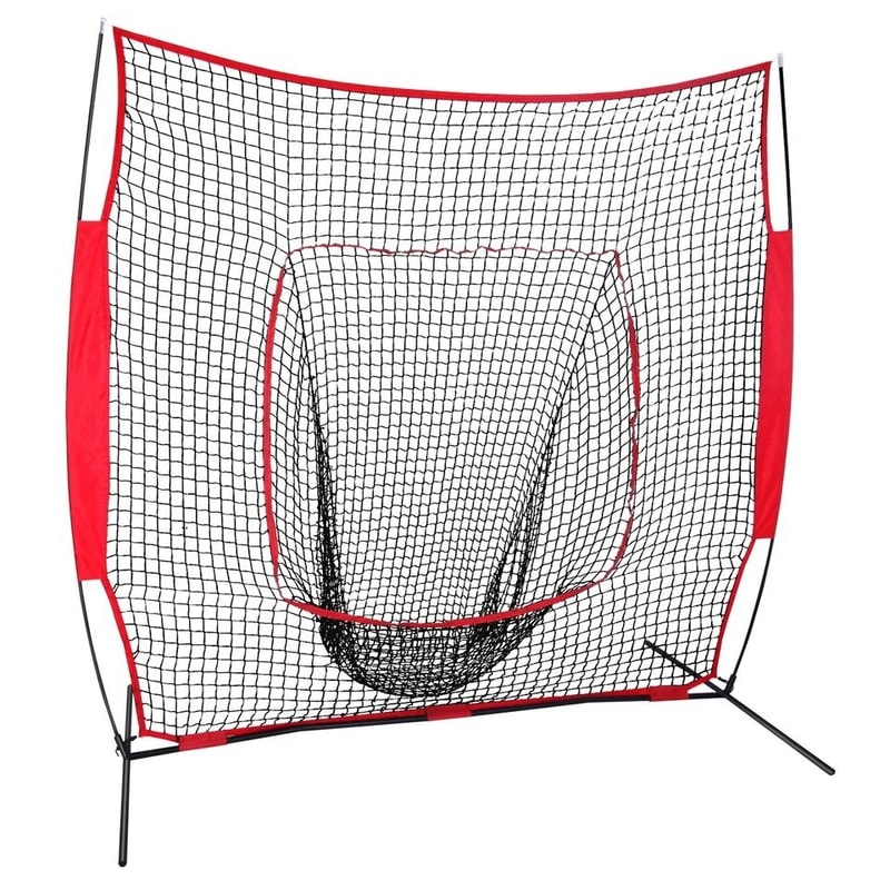 Baseball Hitting Net Softball Pitching Net Portable Bow Frame With Carry Bag For Practice 0