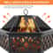 Outdoor Fire Pit Heater For Backyard Wood Burning Patio Stove Fireplace Table Elegant Deck Decorati 2