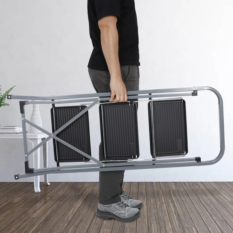 Folding Ladder Convenient Handgrip Portable Step Stool AntiSlip Pedal SpaceSaving Heavy Duty Design 2
