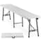 Portable Folding Bench White HDPE Seat For Picnic Camping IndoorOutdoor Use Sturdy Metal Frame 0