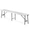 Portable Folding Bench White HDPE Seat For Picnic Camping IndoorOutdoor Use Sturdy Metal Frame 2