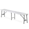 Portable Folding Bench White HDPE Seat For Picnic Camping IndoorOutdoor Use Sturdy Metal Frame 2