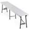 Portable Folding Bench White HDPE Seat For Picnic Camping IndoorOutdoor Use Sturdy Metal Frame 4