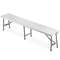 Portable Folding Bench White HDPE Seat For Picnic Camping IndoorOutdoor Use Sturdy Metal Frame 5